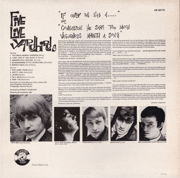 The Yardbirds : Five Live Yardbirds (LP, Album, Mono, RE)