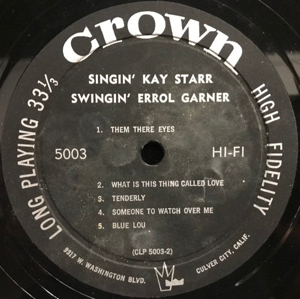 Kay Starr / Erroll Garner : Singin' Swingin' (LP, Album, Mono)