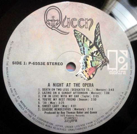 Queen : A Night At The Opera (LP, Album, RE, Gat)