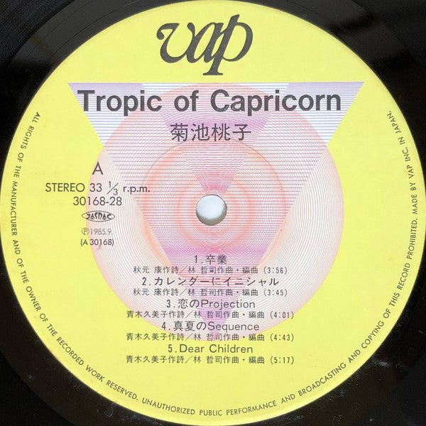 Kikuchi Momoko* = 菊池桃子* : Tropic Of Capricorn =トロピック・オブ・カプリコーン 南回帰線 (LP, Album)