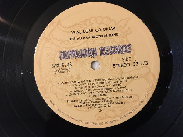 The Allman Brothers Band : Win, Lose Or Draw (LP, Album, Gat)