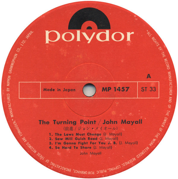 John Mayall : The Turning Point (LP, Album, Gat)
