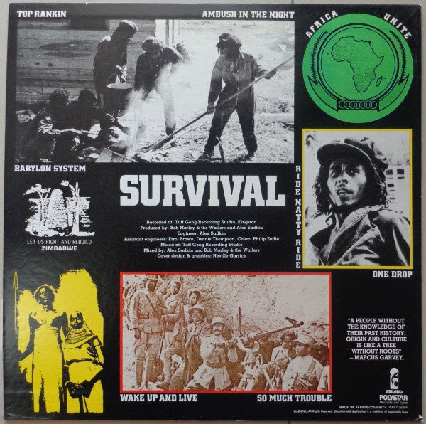 Bob Marley & The Wailers : Survival (LP, Album, RP, 140)