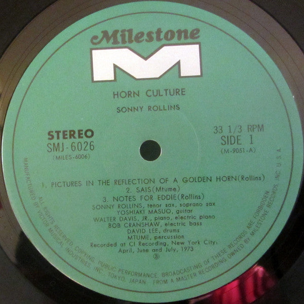 Sonny Rollins : Horn Culture (LP, Album)