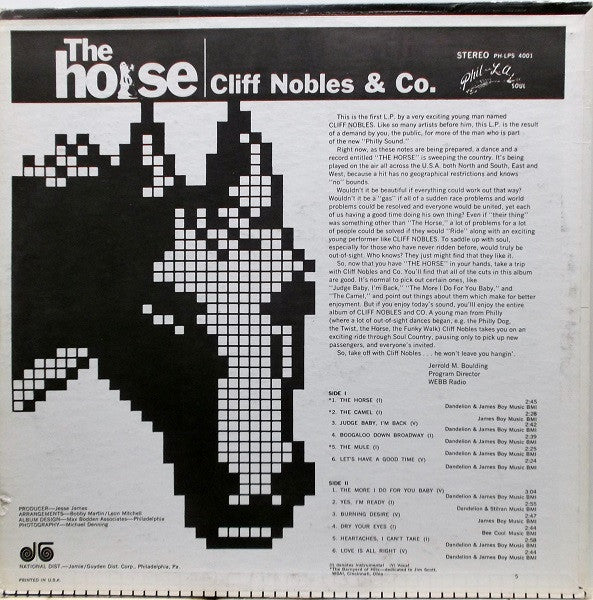 Cliff Nobles & Co.* : The Horse (LP, Album)