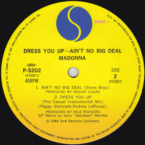 Madonna : Dress You Up ~ Ain't No Big Deal (12", Maxi, S/Edition)