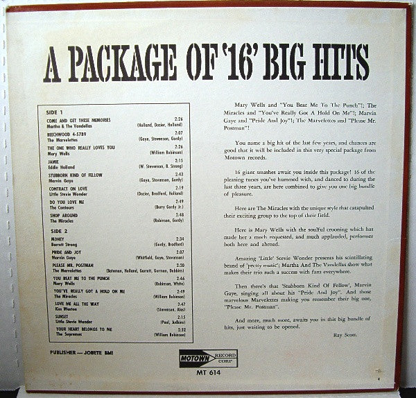 Various : A Package Of Original 16 Big Hits (LP, Comp)