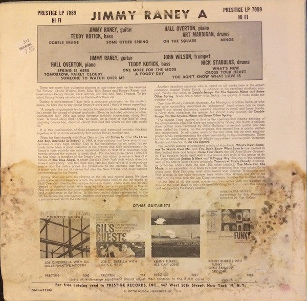 Jimmy Raney : A (LP, Album, Comp, Mono, RE)