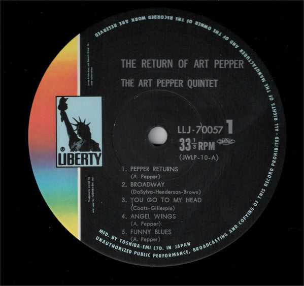 Art Pepper : The Return Of Art Pepper (LP, Album, RE)