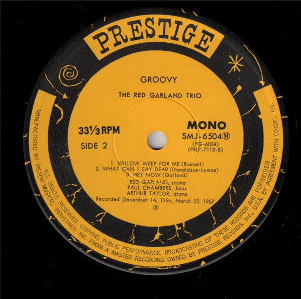 The Red Garland Trio : Groovy (LP, Album, Mono, RE)