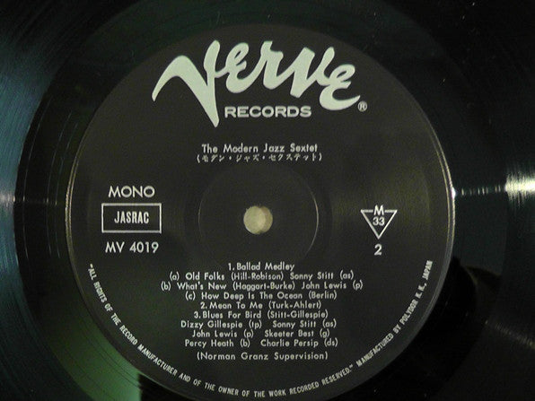 The Modern Jazz Sextet Featuring Dizzy Gillespie, Sonny Stitt, John Lewis (2), Skeeter Best, Percy Heath & Charlie Persip : The Modern Jazz Sextet (LP, Album, Mono, RE)