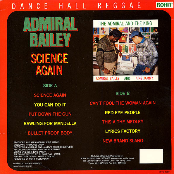 Admiral Bailey : Science Again (LP, Album)