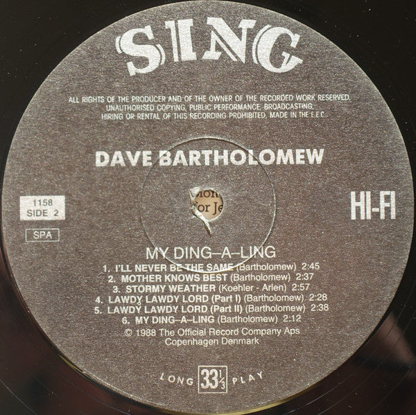 Dave Bartholomew : My Ding-A-Ling (LP, Comp)