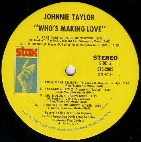 Johnnie Taylor : Who's Making Love (LP, Album)