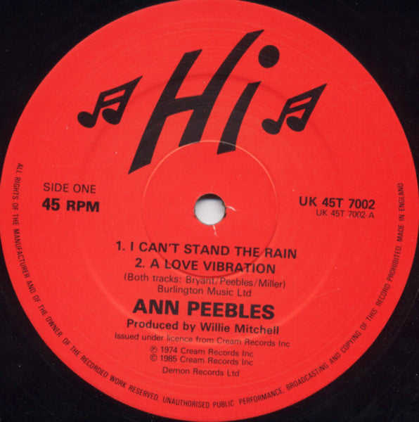 Ann Peebles : I Can't Stand The Rain (12", Single)