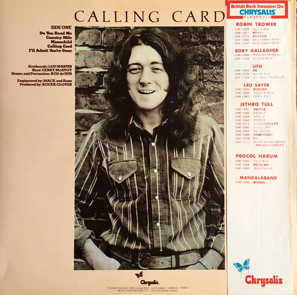 Rory Gallagher : Calling Card (LP, Album)