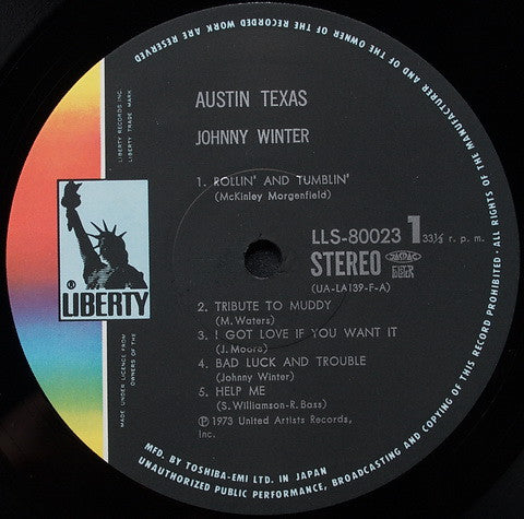 Johnny Winter : Austin Texas (LP, Album)