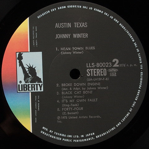 Johnny Winter : Austin Texas (LP, Album)