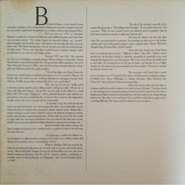 Bob James : One (LP, Album, RE, Gat)