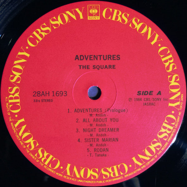 The Square* : Adventures (LP, Album, RED)