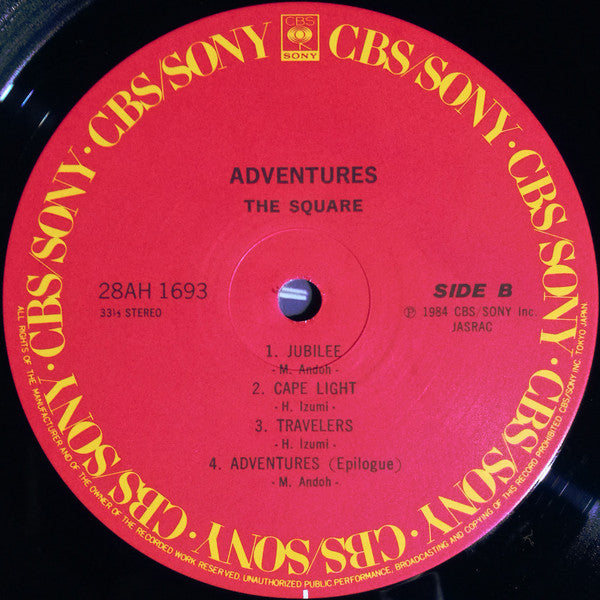 The Square* : Adventures (LP, Album, RED)