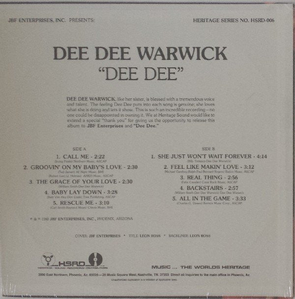 Dee Dee Warwick : Dee Dee (LP, Album)