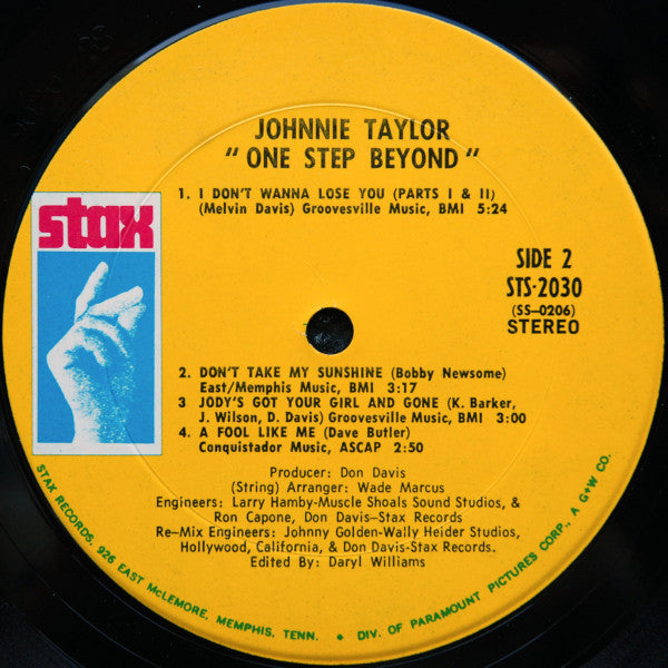 Johnnie Taylor : One Step Beyond (LP, Album, Pit)