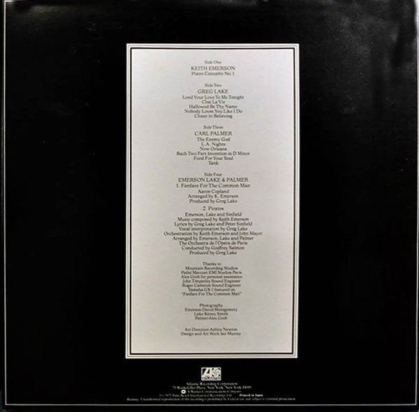 Emerson, Lake & Palmer : Works (Volume 1) (2xLP, Album, RE, Tri)