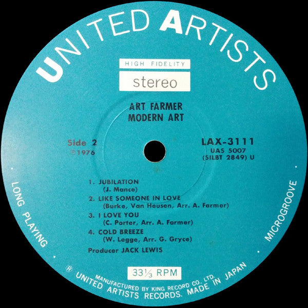 Art Farmer : Modern Art (LP, Album, Ltd, RE)