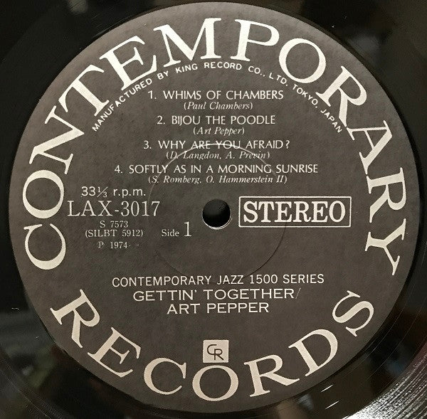Art Pepper : Gettin' Together! (LP, Album, Ltd, RE)