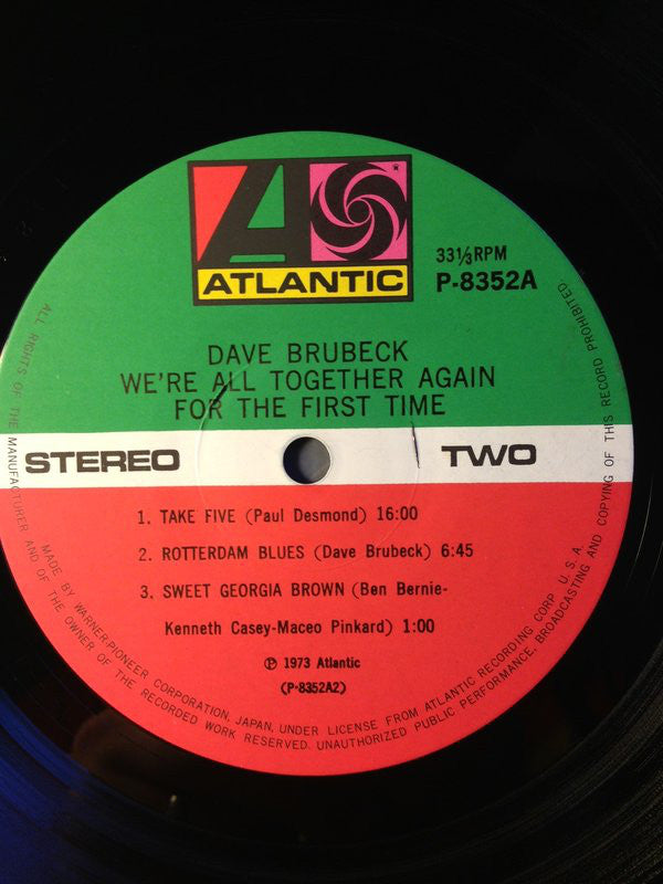 Dave Brubeck : We're All Together Again For The First Time (LP, Album)