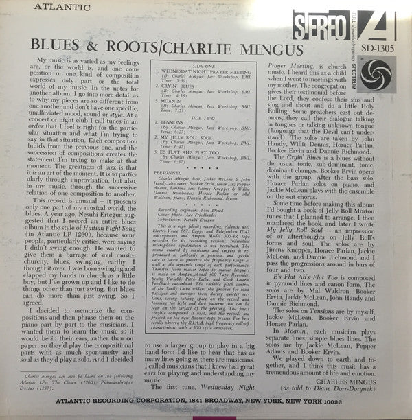 Charles Mingus : Blues & Roots (LP, Album, RE, MO )