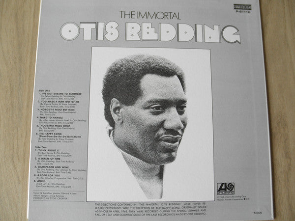 Otis Redding : The Immortal Otis Redding (LP, Album, RE)