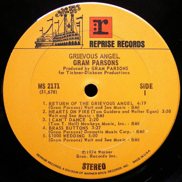 Gram Parsons : Grievous Angel (LP, Album, Pit)