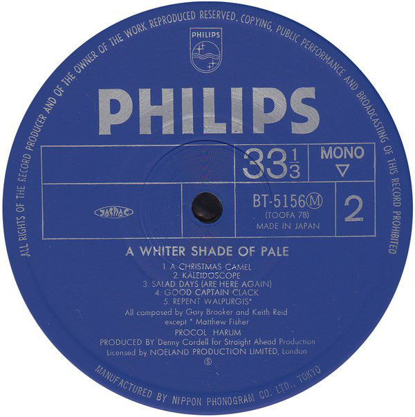 Procol Harum : A Whiter Shade Of Pale  = 青い影 (LP, Album, Mono, RE)