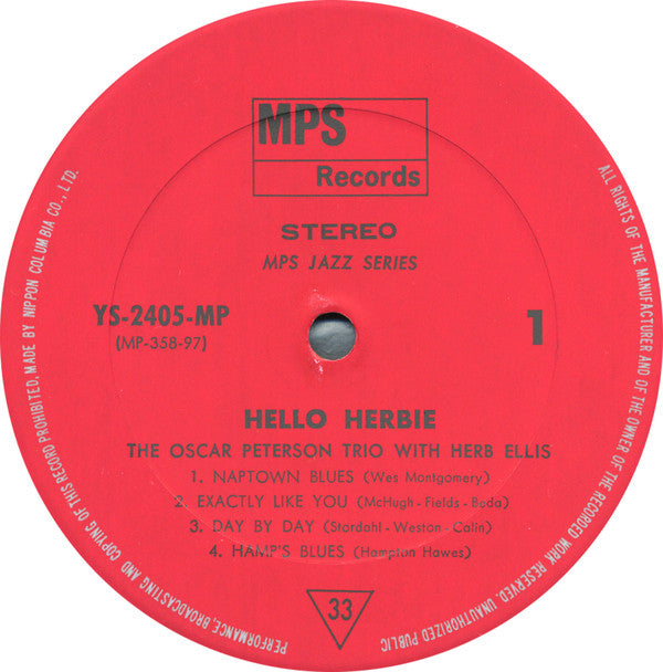 The Oscar Peterson Trio With Herb Ellis : Hello Herbie (LP, Album, Gat)