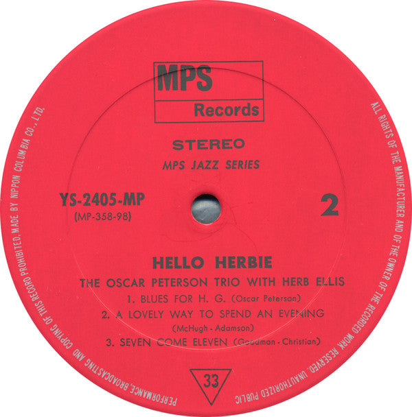 The Oscar Peterson Trio With Herb Ellis : Hello Herbie (LP, Album, Gat)