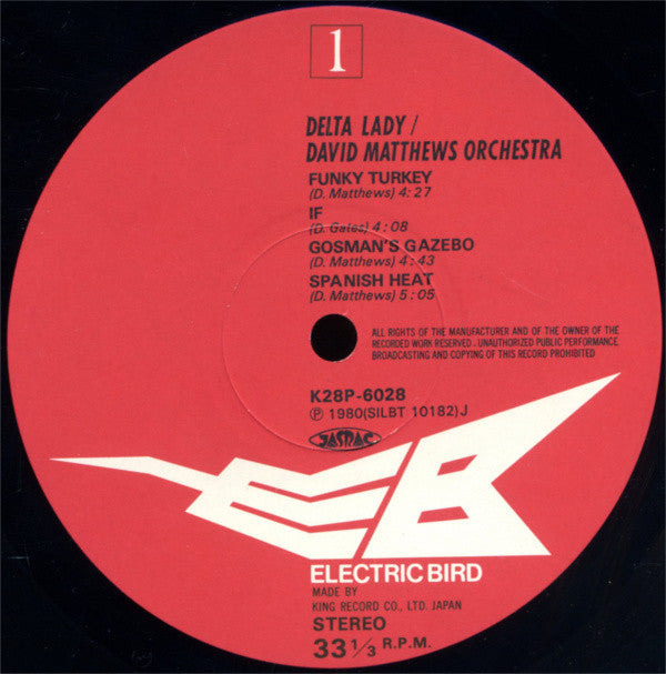 David Matthews Orchestra : Delta Lady (LP, Album)