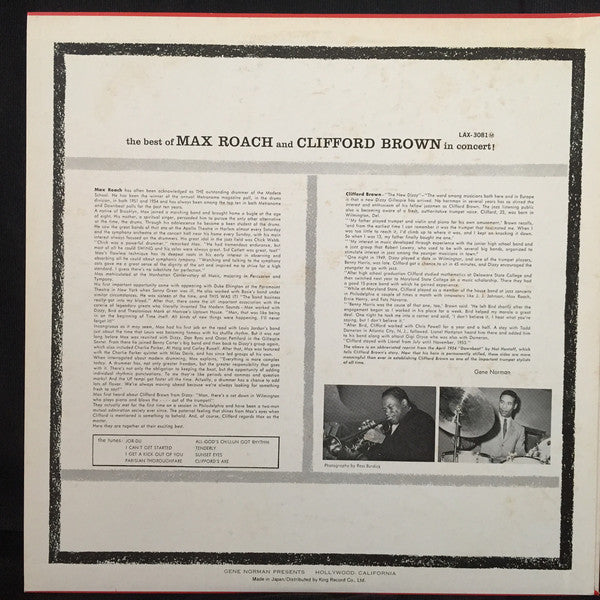 Max Roach And Clifford Brown* : The Best Of Max Roach And Clifford Brown In Concert! (LP, Album, Mono, Ltd, RE)