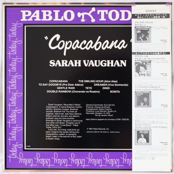 Sarah Vaughan : Copacabana (LP, Album)