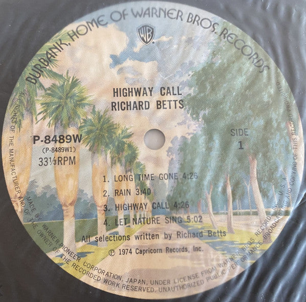 Richard Betts* : Highway Call (LP, Album)