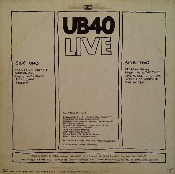UB40 : Live (LP, Album)