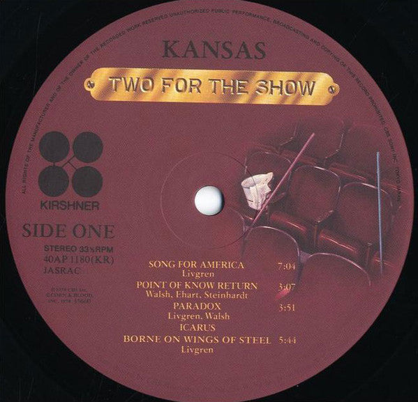 Kansas (2) : Two For The Show (2xLP, Album, Gat)