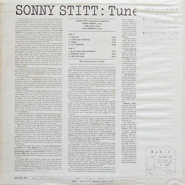 Sonny Stitt : Tune-Up! (LP, Album)