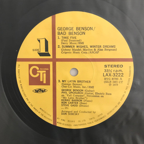 George Benson : Bad Benson (LP, Album, Ltd, RE)