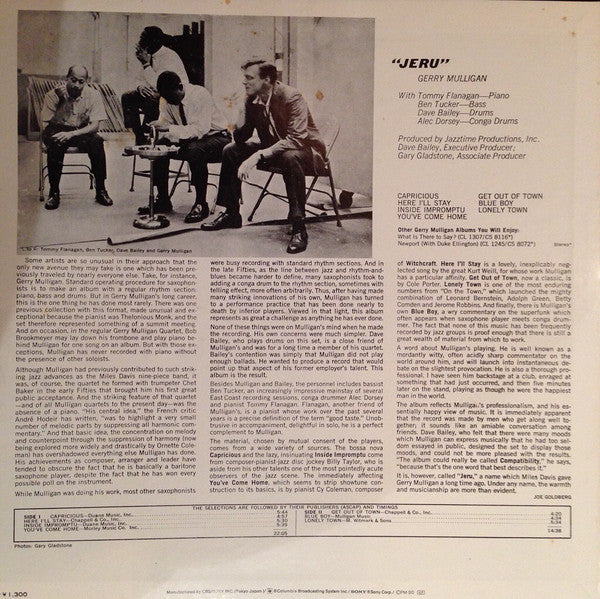Gerry Mulligan : Jeru (LP, Album, RE)