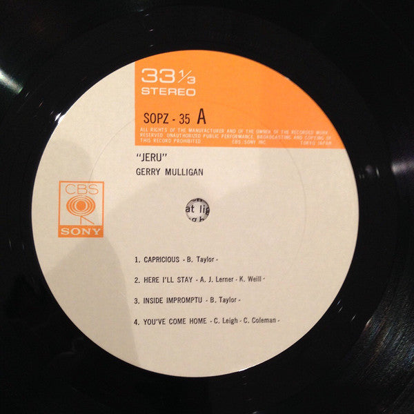 Gerry Mulligan : Jeru (LP, Album, RE)