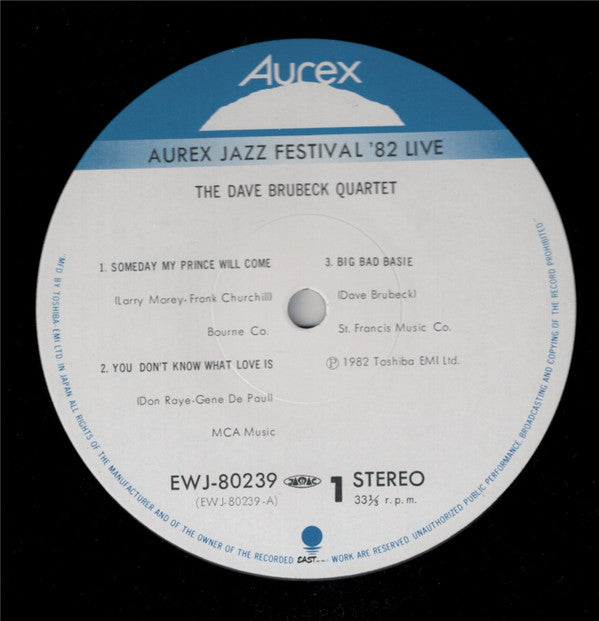 The Dave Brubeck Quartet : Aurex Jazz Festival '82 (LP)