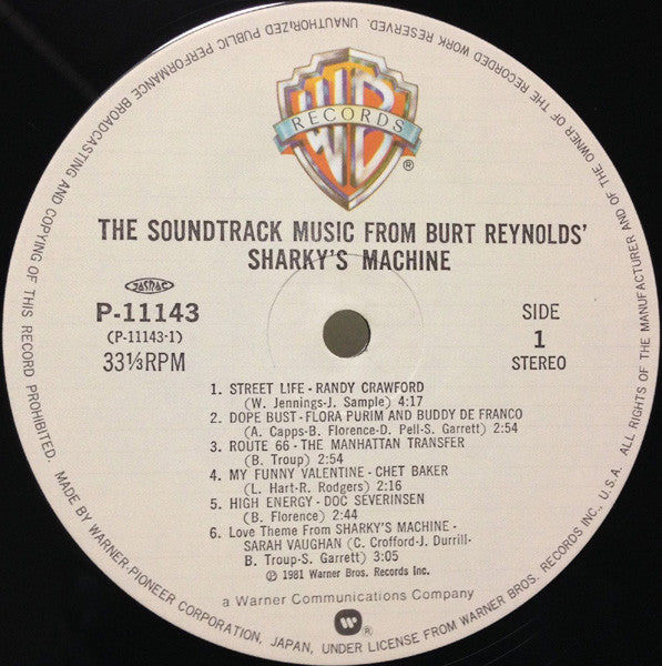 Various : The Soundtrack Music From Burt Reynold's Sharky's Machine (LP)