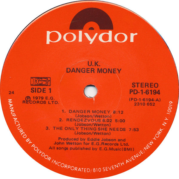 UK (3) : Danger Money (LP, Album, Mon)